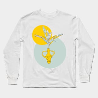 Bohemian minimal abstract summer colors plant design Long Sleeve T-Shirt